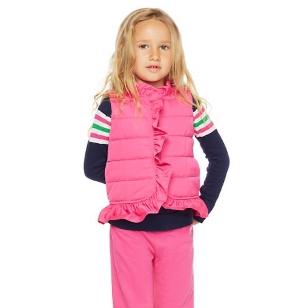 Lilly Pulitzer Pink Ruffle Puffer Vest - Picture 2 of 9